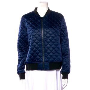 NWOT Tory Burch Sport Satin Quilted Bomber Jacket size Small
